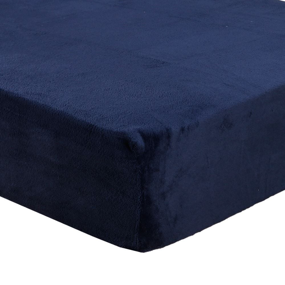 Lençol Solteiro Avulso com Elástico Plush Havan Casa - Azul Mariner