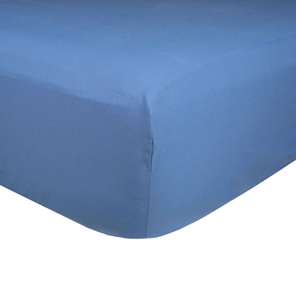 Lençol Com Elástico Solteiro 200 Fios Buona Fortuna - Azul Indigo