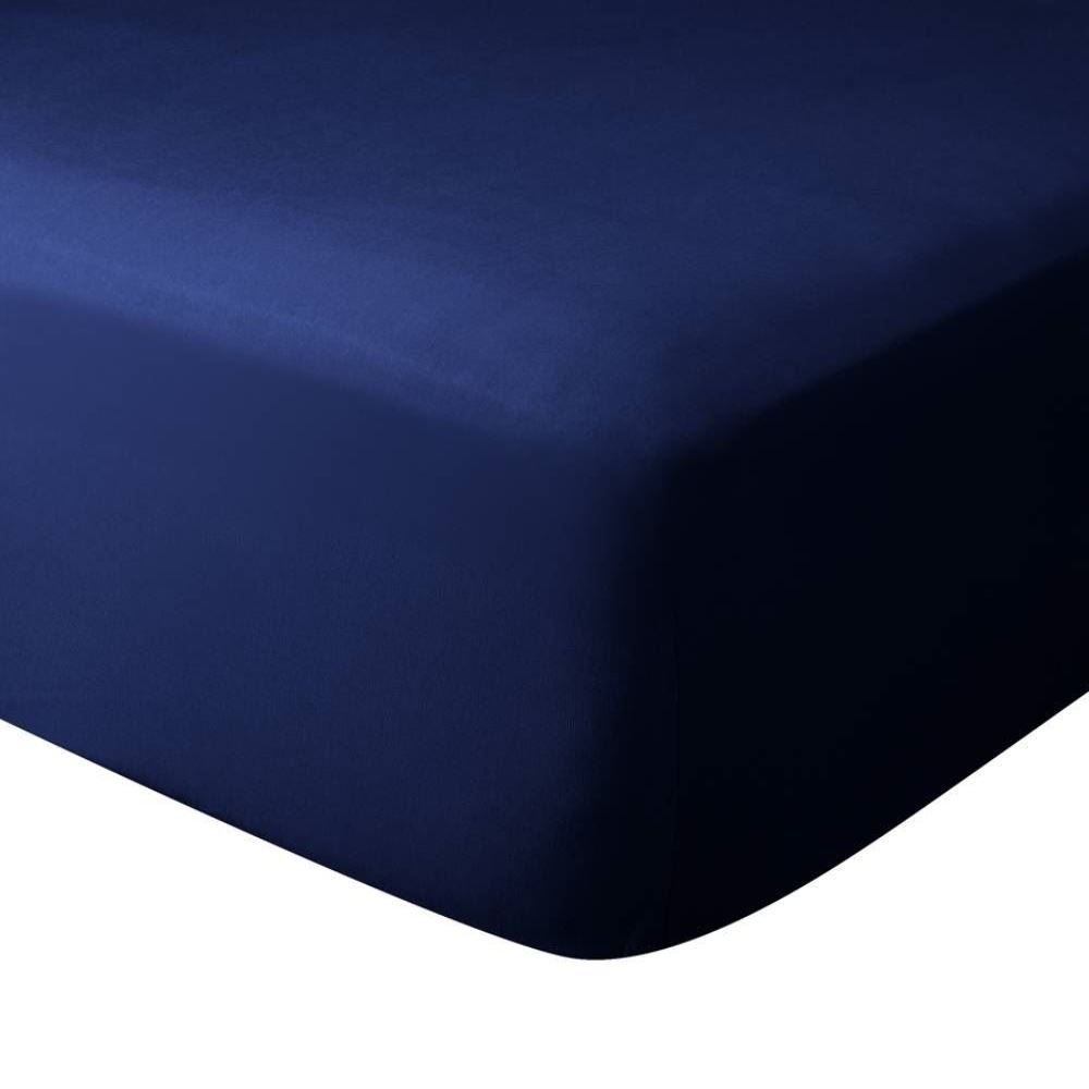 Lençol com Elástico Solteiro de Malha Paris - Azul Profundo 