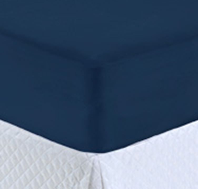 Lençol King De Malha 100% Algodão Fio Penteado Havan Casa 1 Pç - AZUL MARINHO