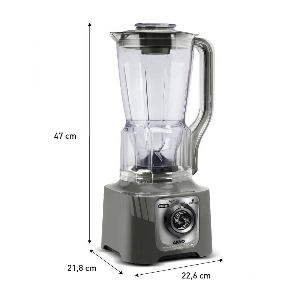 Liquidificador Arno Powermax XXL 1400W Cinza LN87