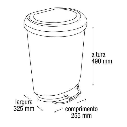 Lixeira Com Pedal Label Inox 20 Litros