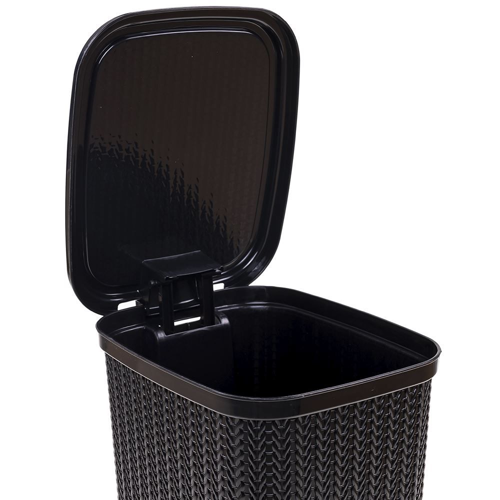 Lixeira Com Pedal Trama 12 Litros Plasutil - Preto