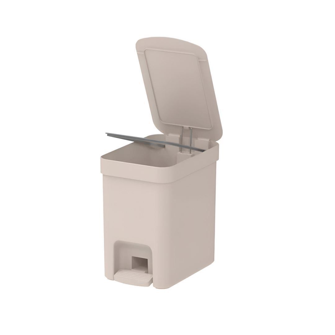 Lixeira Com Pedal Trium Ou 6 Litros - Bege