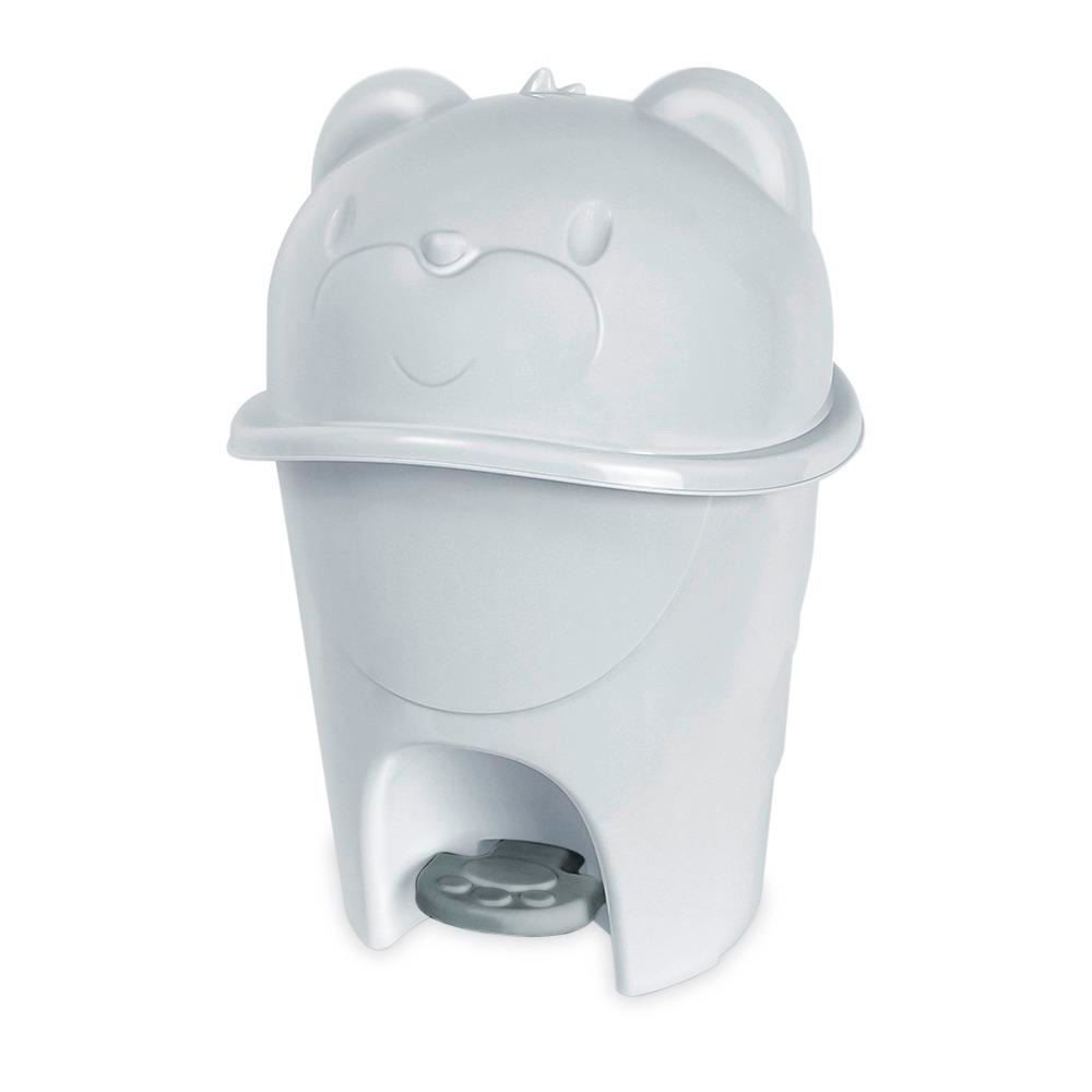 Lixeira Infantil C/ Pedal Fofura 6,5 Litros Havan Baby - Cinza Granizo