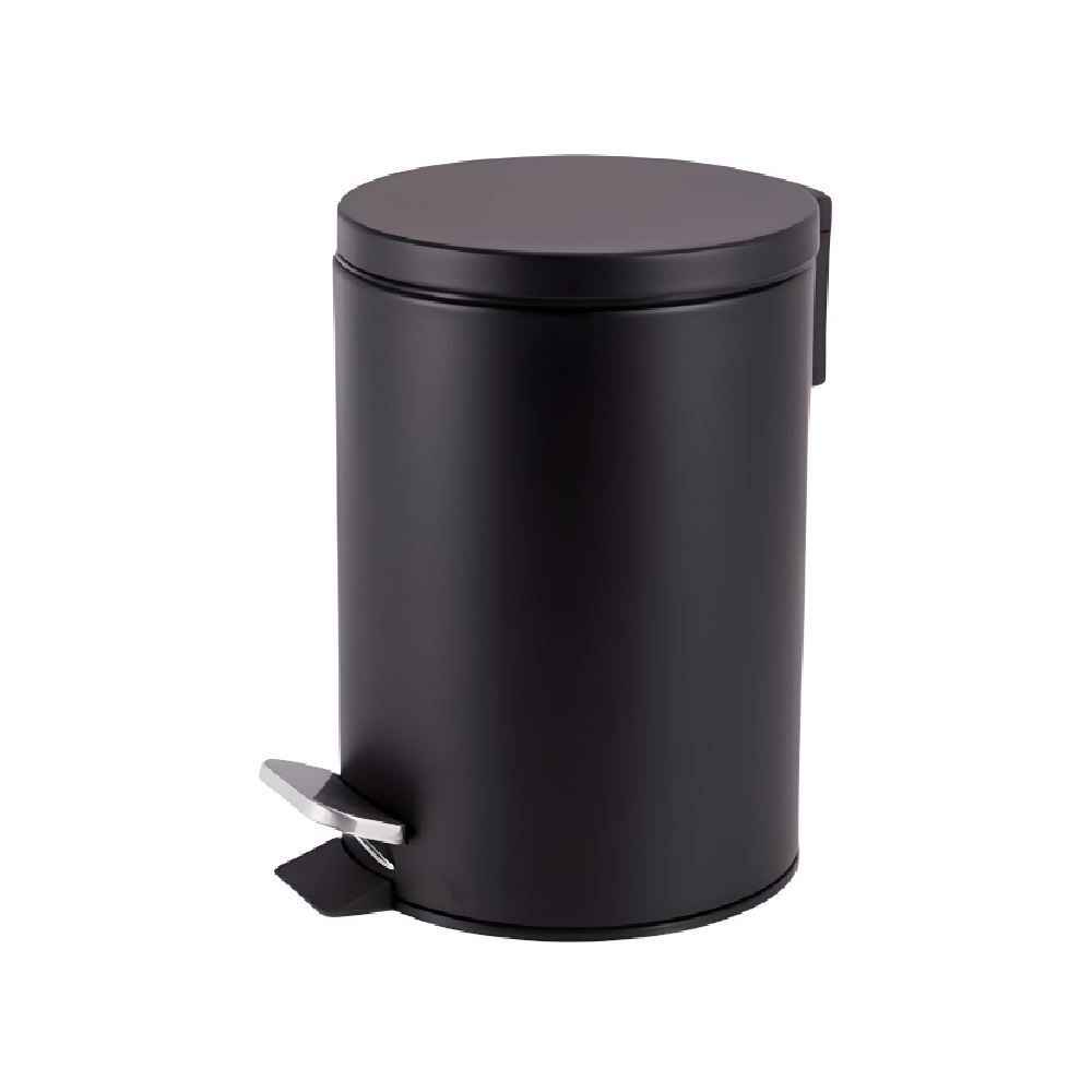 Lixeira Redonda Com Pedal Matte Camesa 5 Litros - Preto 