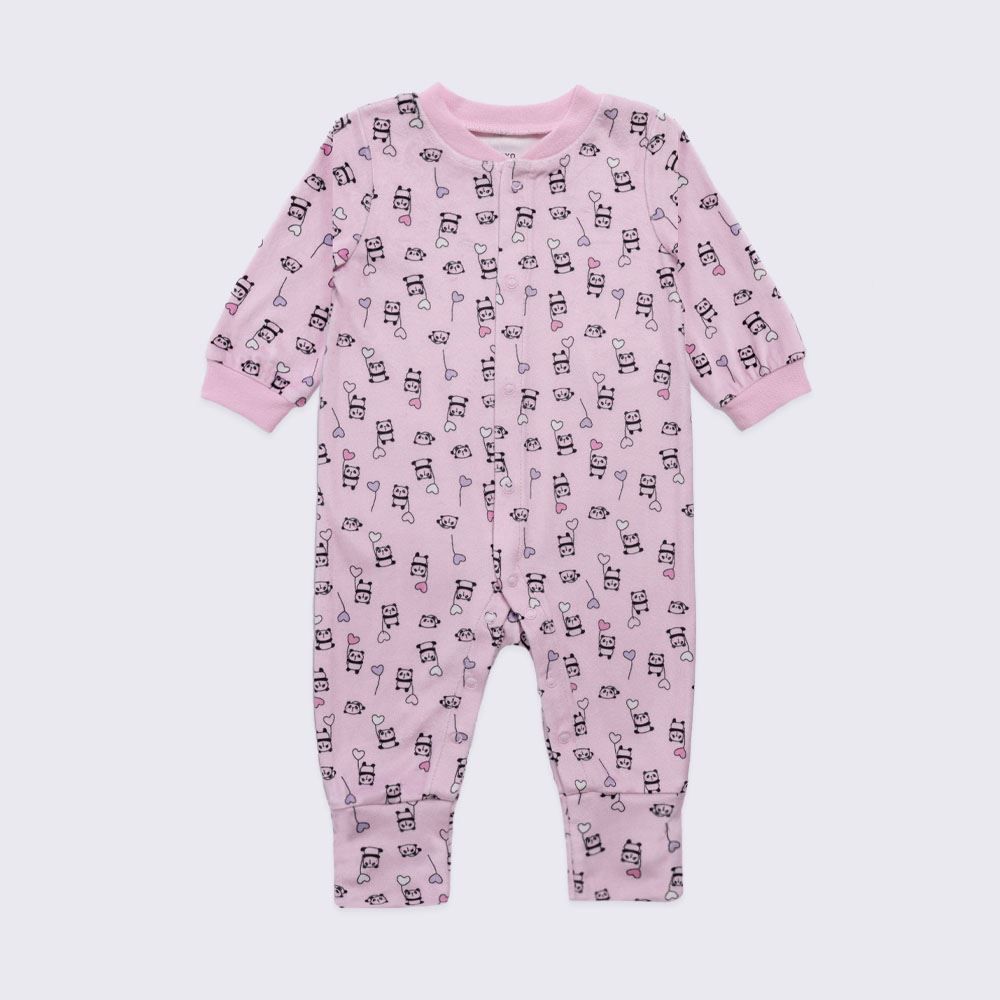 Macacão Bebê Menina Em Plush Com Pé Reversível Yoyo Baby