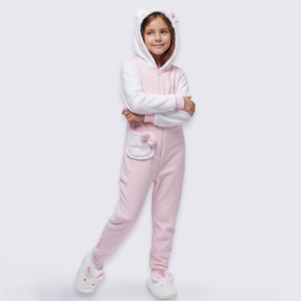 Macacão Pijama Infantil 4 a 10 Anos Em Fleece Sanrio