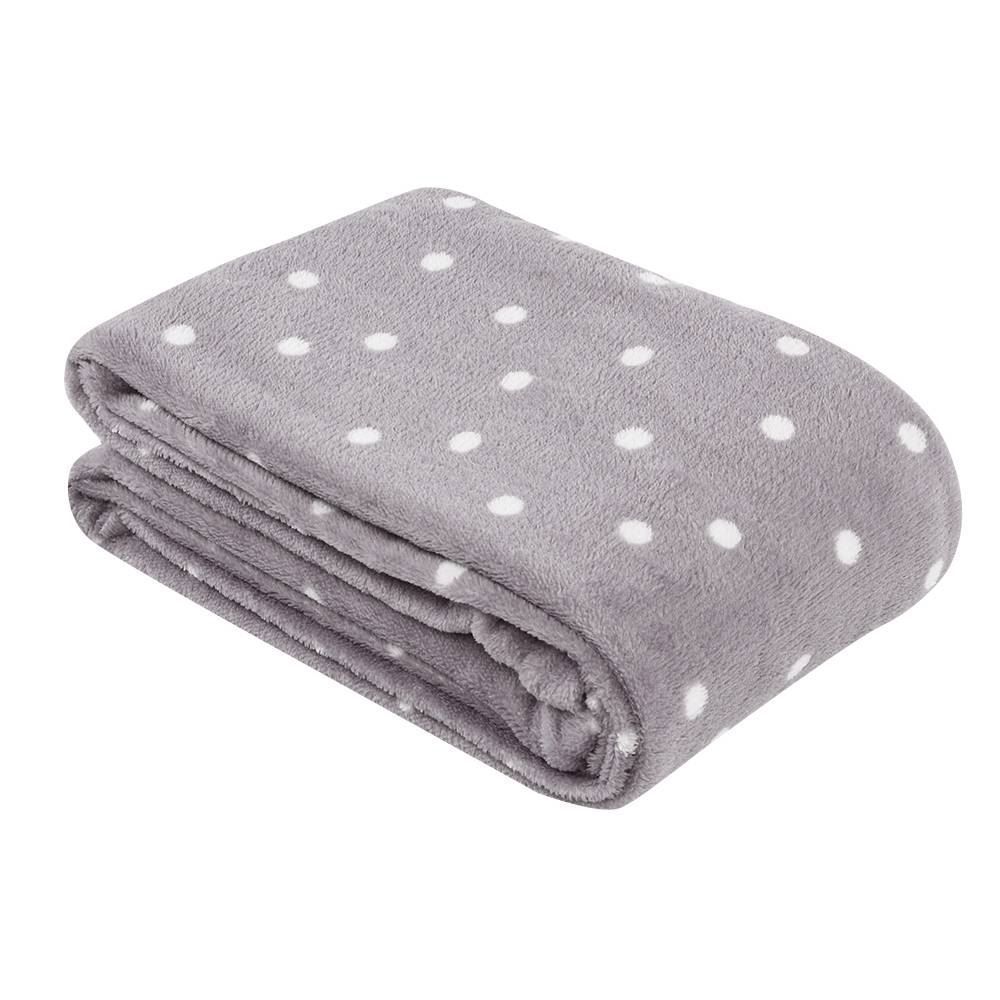 Manta De Bebê Microfibra 90X110 Cm Havan Baby 1 Peça - Poá Prata