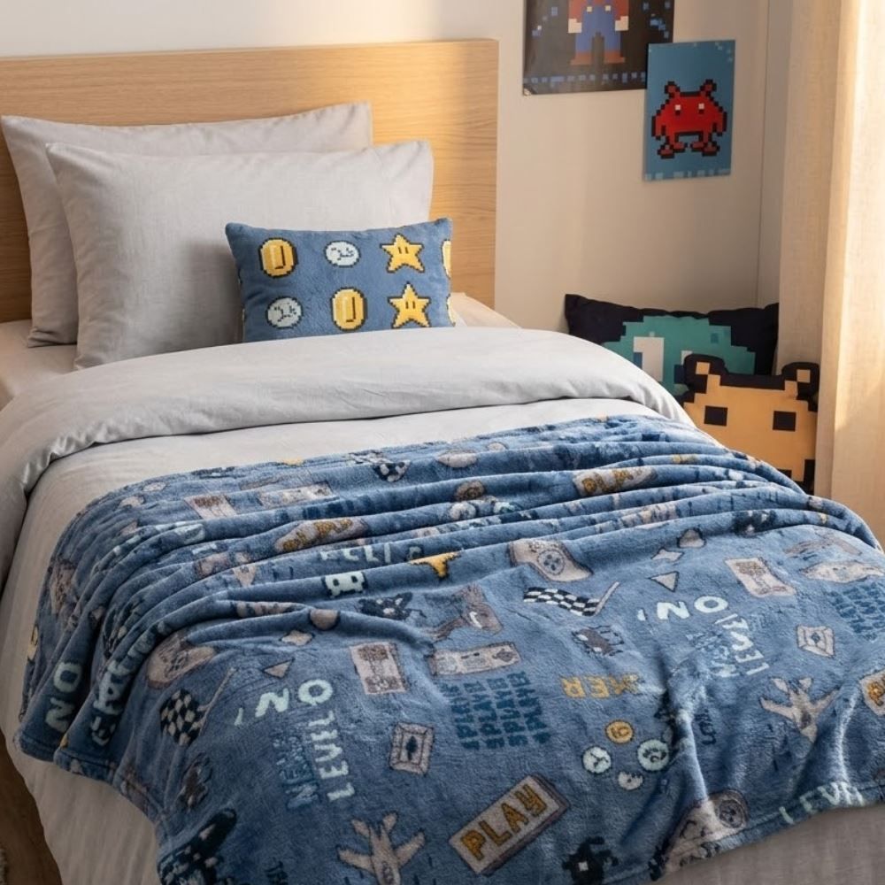 Manta Infantil Encantos Havan Kids - Gaming Azul