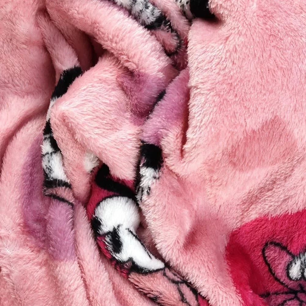 Manta Infantil Flannel 1,05M X 1,50M Disney - Minnie Star Rosa