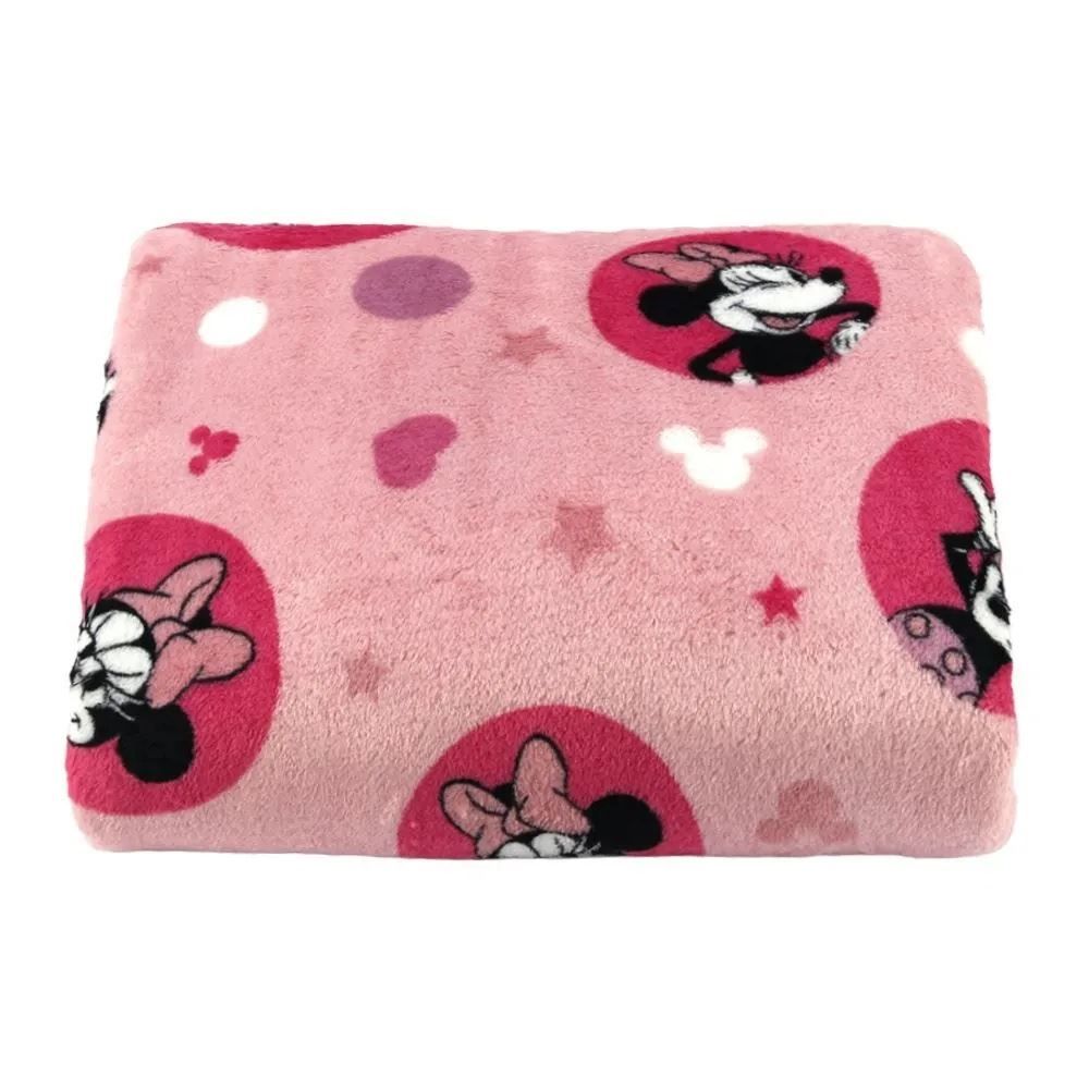 Manta Infantil Flannel 1,05M X 1,50M Disney - Minnie Star Rosa