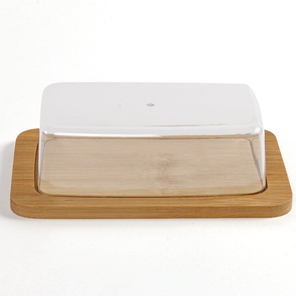 Manteigueira Bambu Com Tampa Ecokitchen Mimo Style - Bambu e Transparente