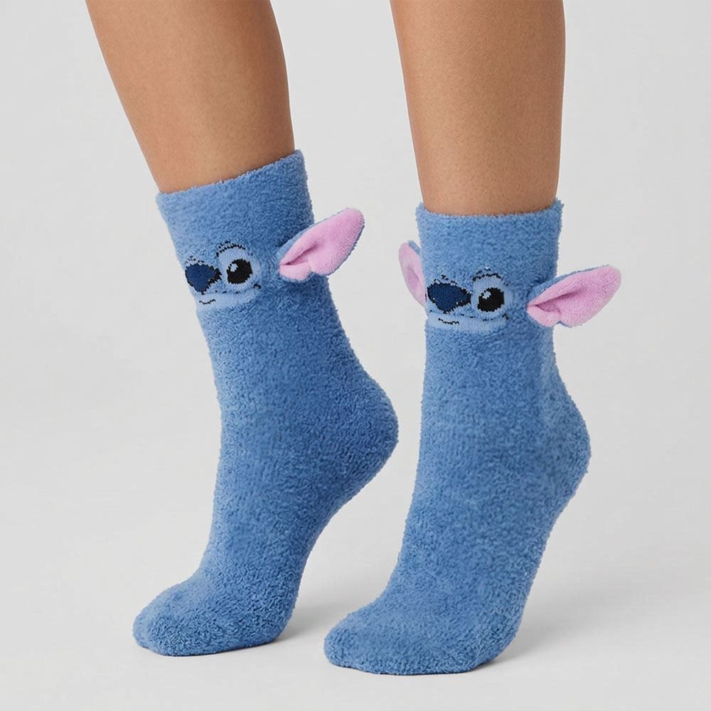 Meia Cano Longo Stitch 3D Disney - AZUL 34/38