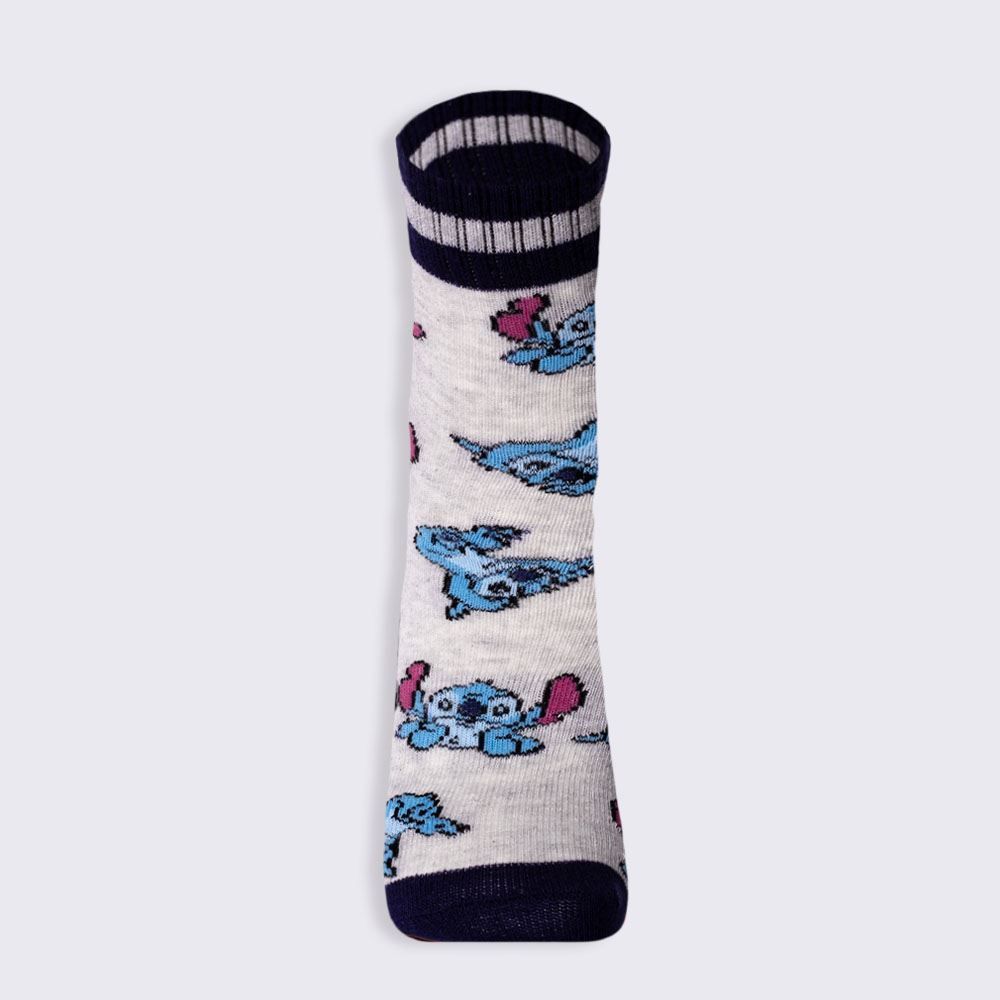 Meia Cano Longo Stitch Disney - CINZA 34/38
