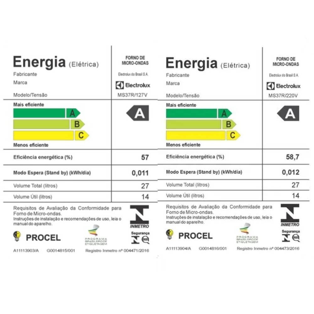 Micro-ondas Electrolux De Bancada Prata 27 Litros MS37R