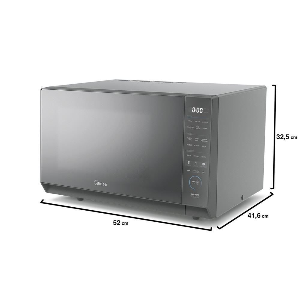 Micro-ondas Midea 35 Litros Prata Porta Espelhada MasterCook