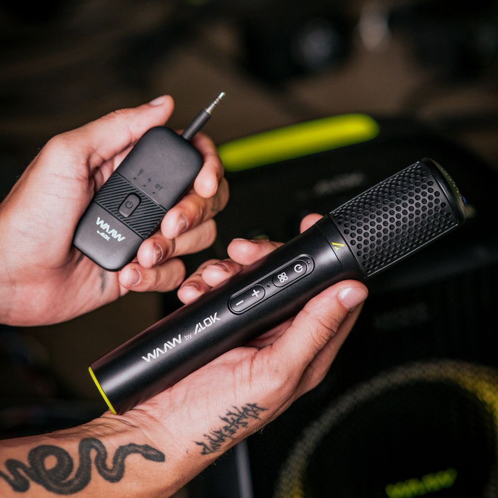 Microfone Wireless Bivolt Waaw Vocal 100 Pro Recarregável
