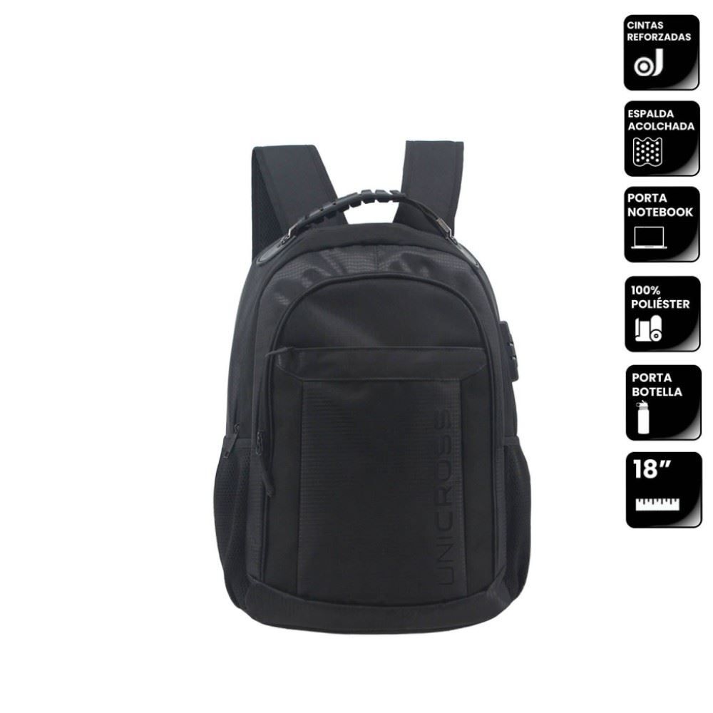 Mochila Executiva Unicross Preta Travel Blue