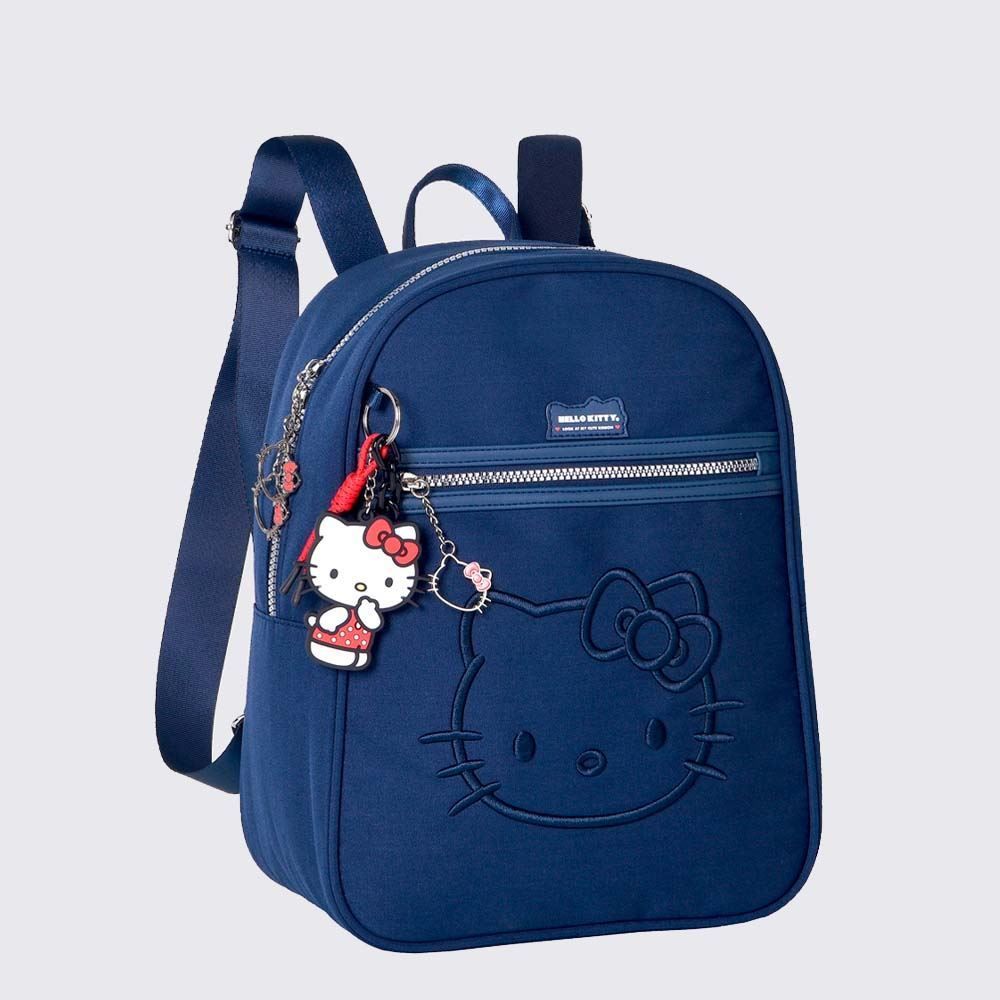 Mochila Infantil Hello Kitty com Chaveiro Sanrio - AZUL U