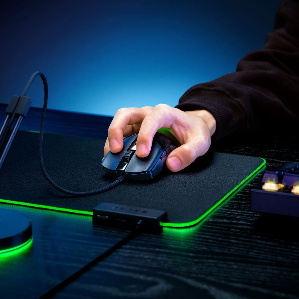  Mouse Gamer  Cobra Preto L Razer L  Sensor Óptico 3° Ger Com Rgb