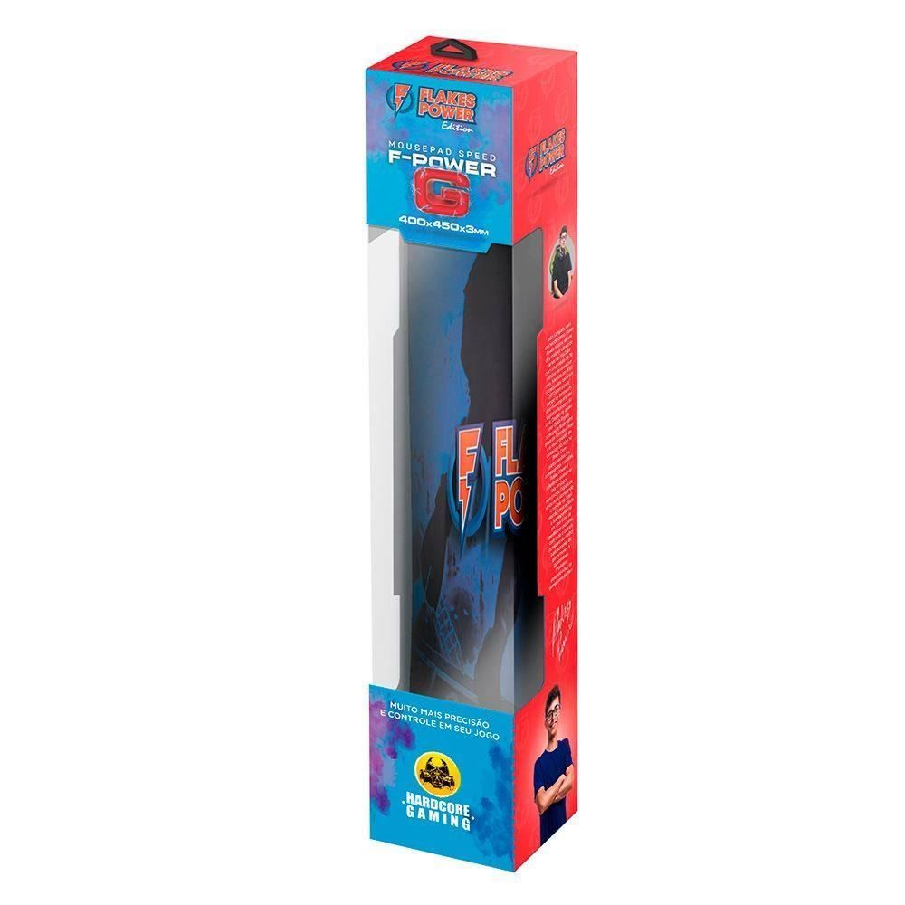 Mousepad Gamer Speed Flakes Power Flkmp002 Elg - Preto, Azul e Laranja