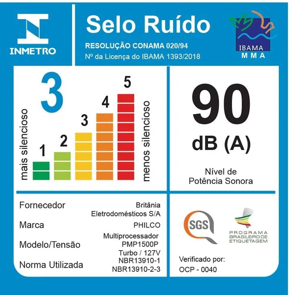 Multiprocessador Philco 5 em 1 Turbo 900W PMP1500P