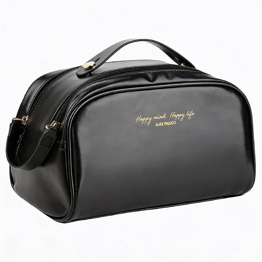 Necessaire Trapézio com Duas Divisórias Alice Palucci - PRETO U