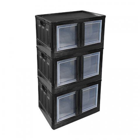 Organizador Dobrável Porta Dupla Preto 75 Litros