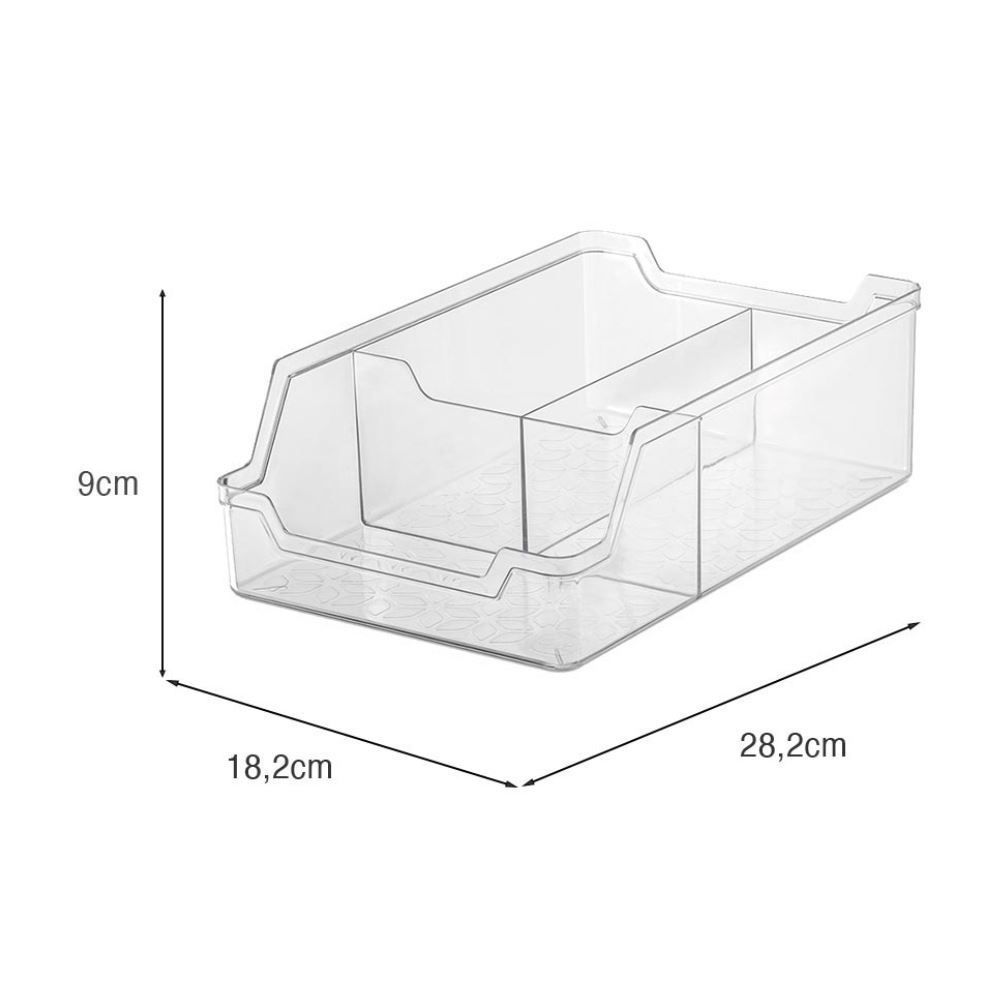 Organizador Multiuso com 3 Divisórias Uz - Transparente