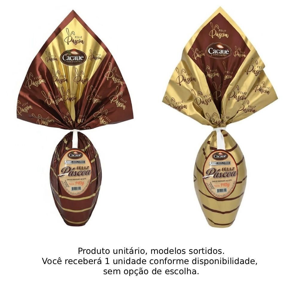 Ovo de Páscoa Ao Leite 140G Cacauê - Sortido