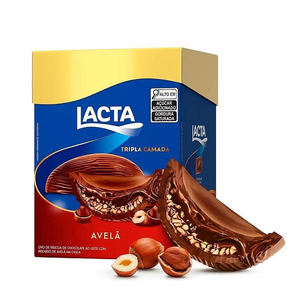 Ovo de Páscoa Tripla Camada de Avelã Lacta - 320g