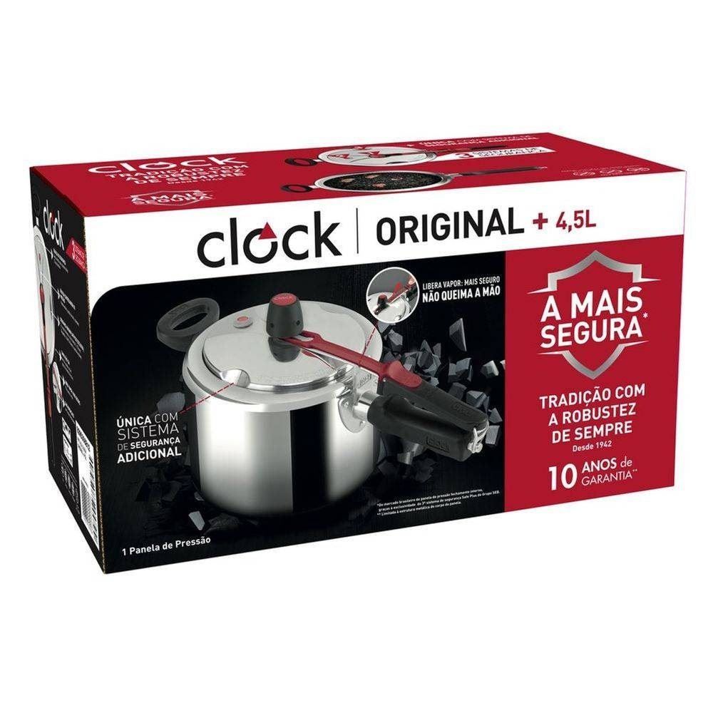 Panela de Pressão Original+ Fechamento Interno Clock - 4,5 Litros