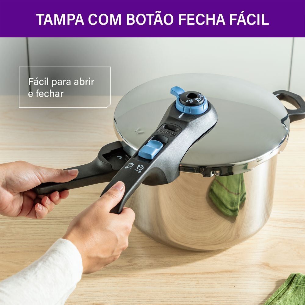 Panela de Pressão Rochedo Inox Trendy 6 Litros Fechamento Externo - ROCHEDO INOX TRENDY