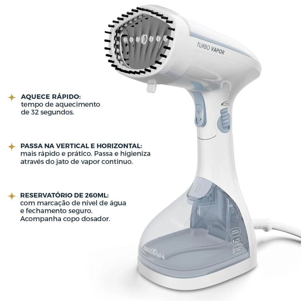 Passadeira a Vapor Britânia Portátil 1200W Bivolt Bvp06
