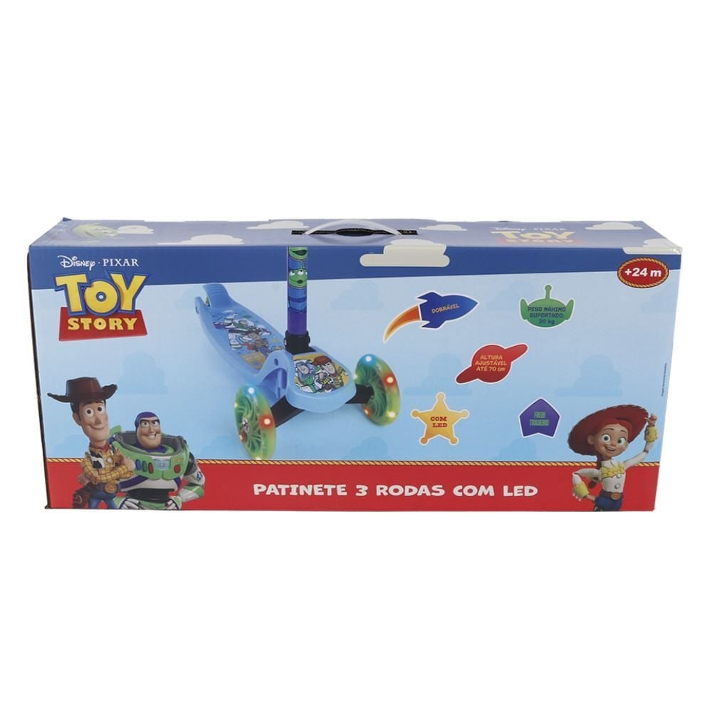 Patinete Infantil 3 Rodas com Led Toy Story Disney
