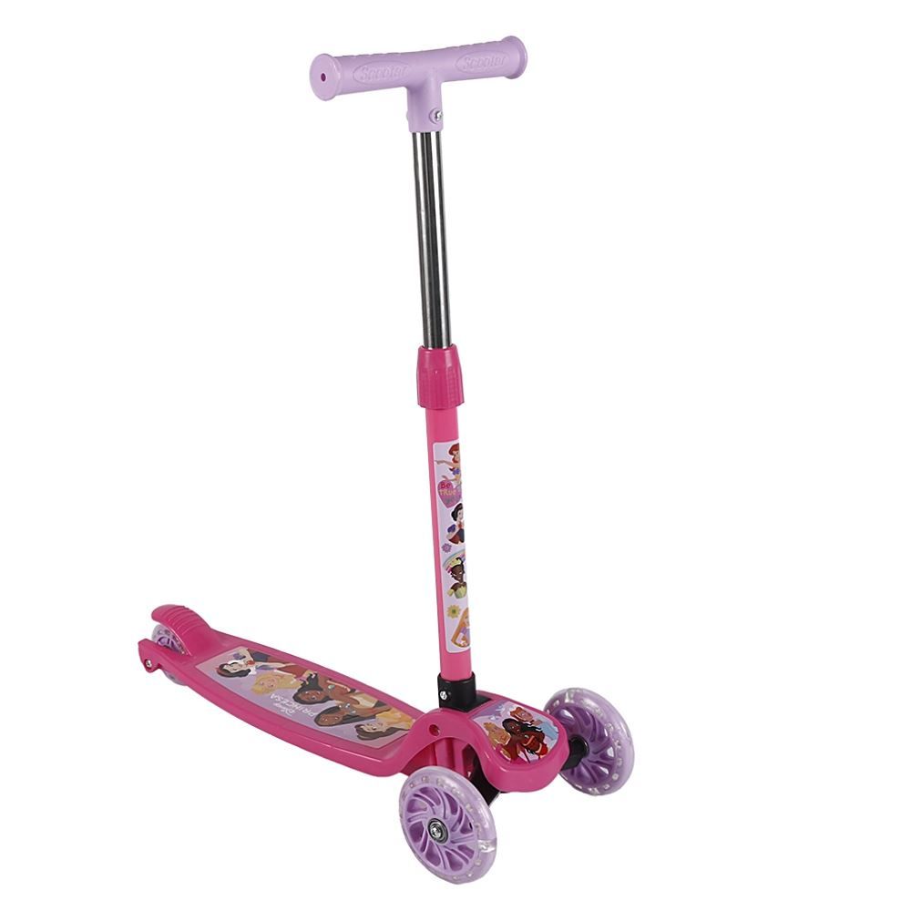  Patinete Infantil 3 Rodas com Led Princesas Disney
