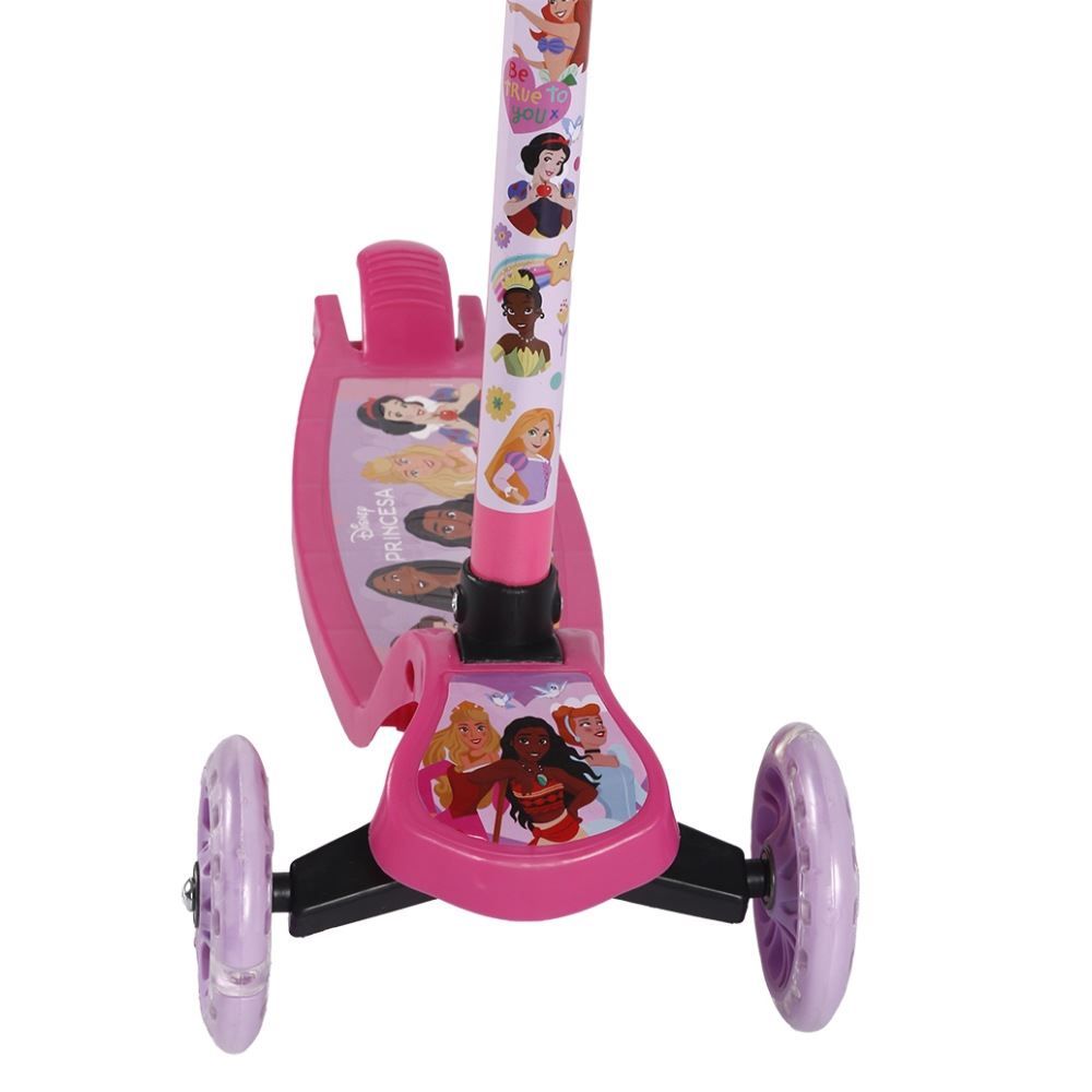  Patinete Infantil 3 Rodas com Led Princesas Disney