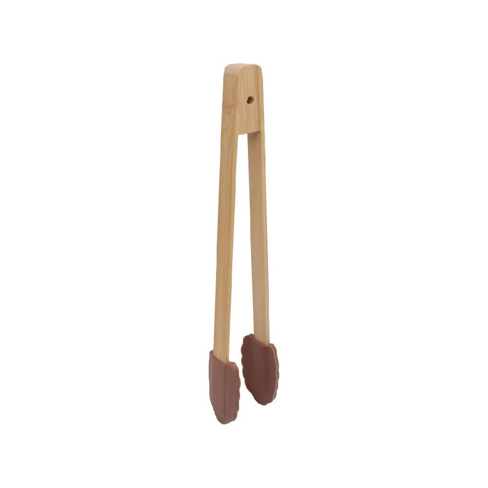 Pegador De Silicone Com Cabo De Bambu Havan Casa - Marrom Rosado