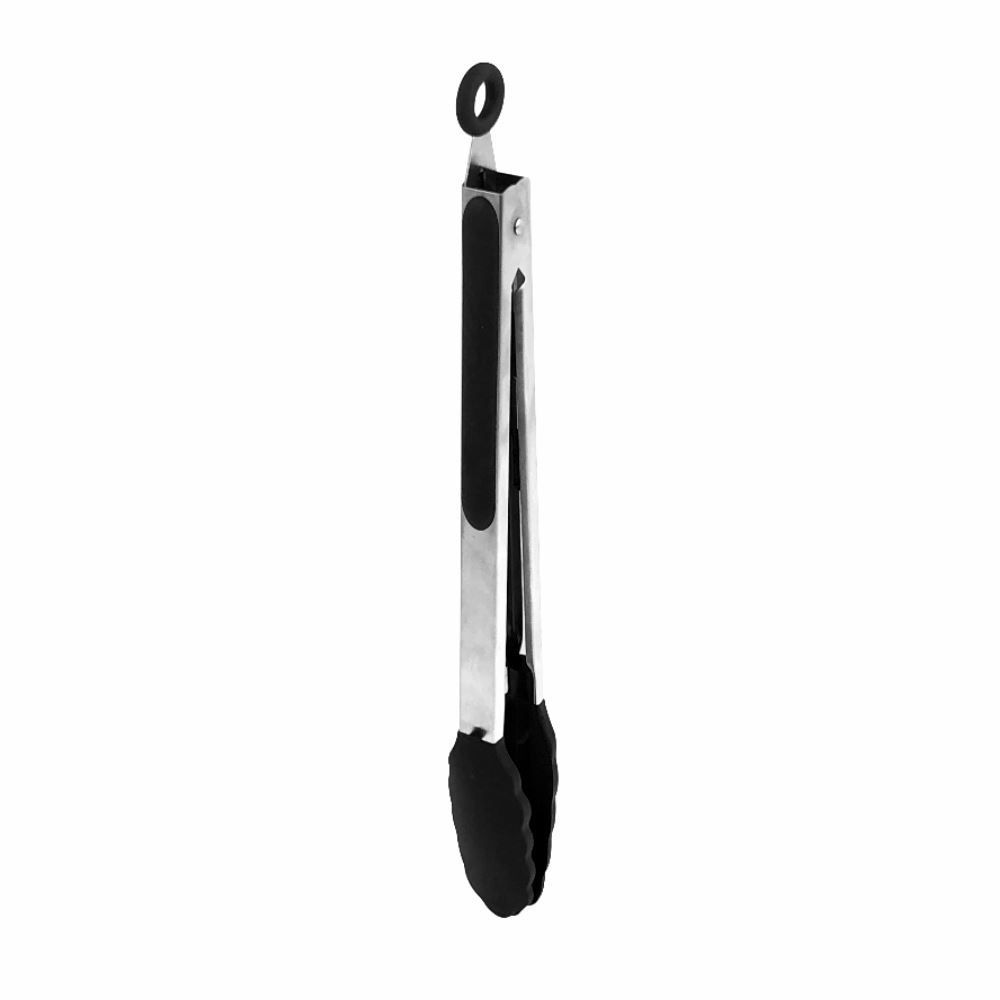 Pegador De Silicone E Inox Multiuso Havan Casa 34,5Cm - Preto e Inox