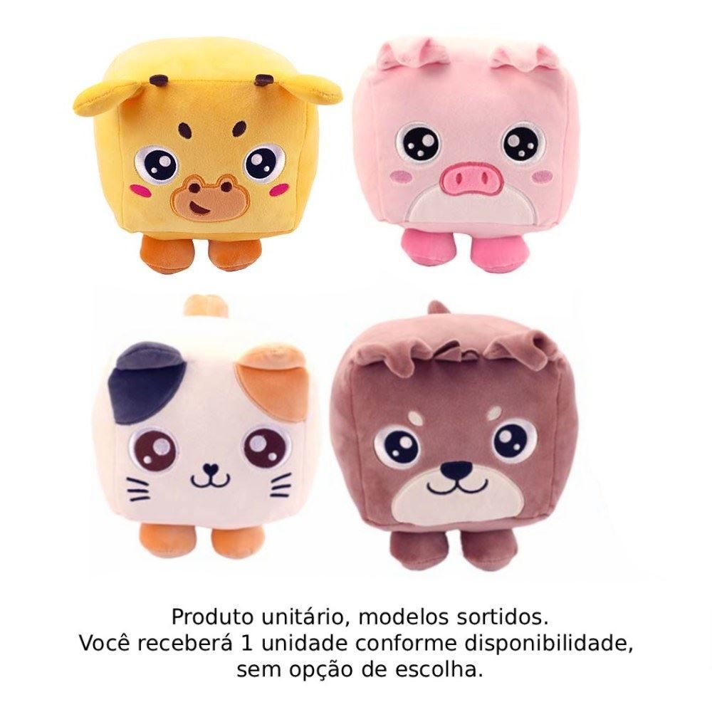 Pelúcias Quadradas de Animais Bbr Toys - Sortido