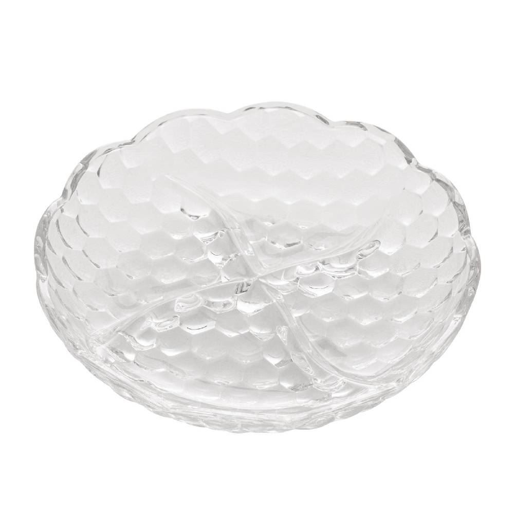 Petisqueira Em Cristal 4 Divisão Lyor - Transparente 
