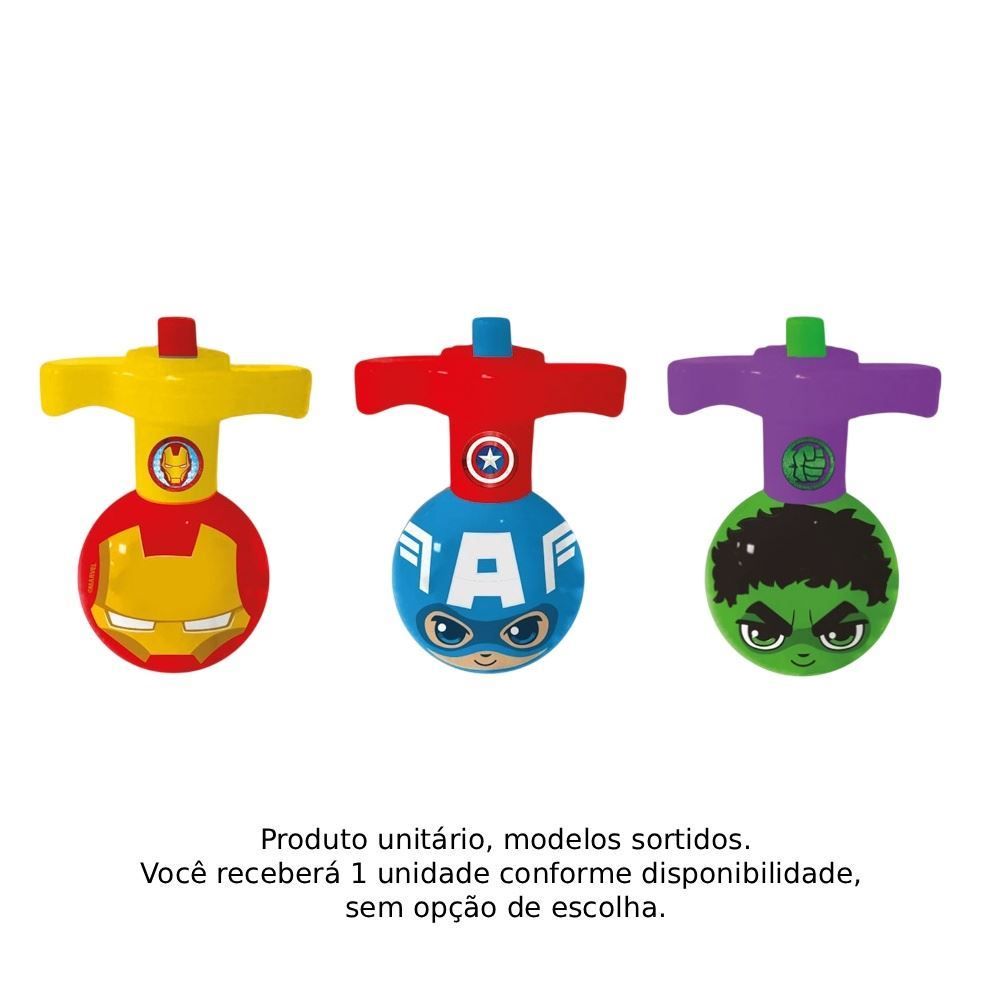 Pião com Luz Avengers Etitoys - Sortido