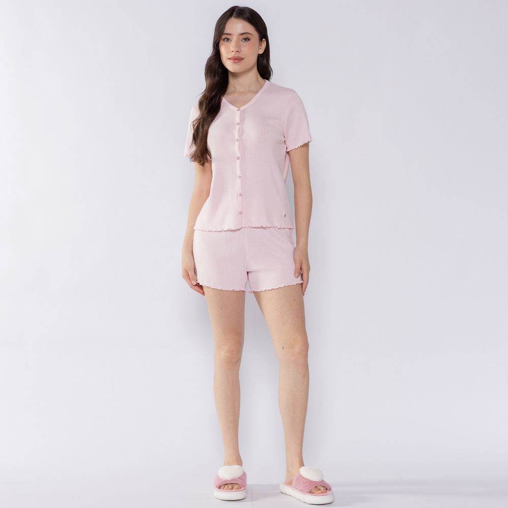 Pijama Feminino Americano De Tricô Camila Moretti