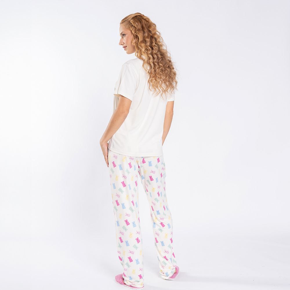 Pijama Feminino Calça e Manga Curta Camila Moretti