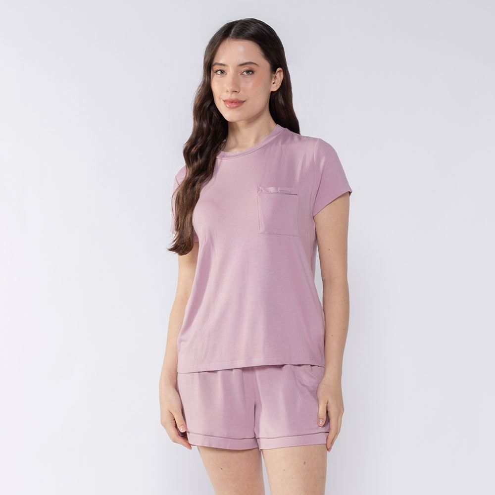 Pijama Feminino Curto Com Bolso Camila Moretti