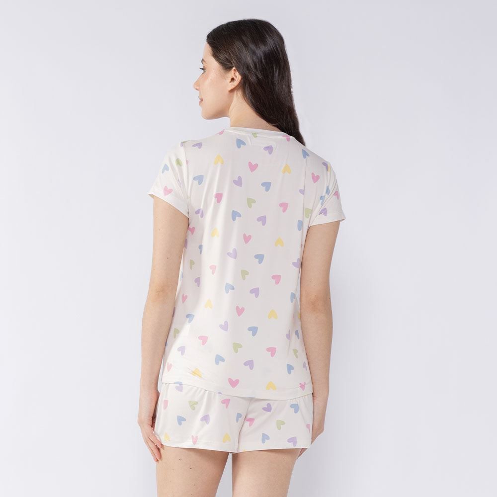 Pijama Feminino Curto De Coração Camila Moretti