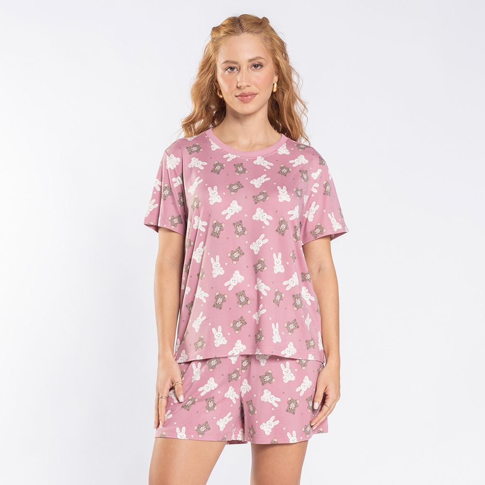 Pijama Feminino Curto Peletizado Camila Moretti