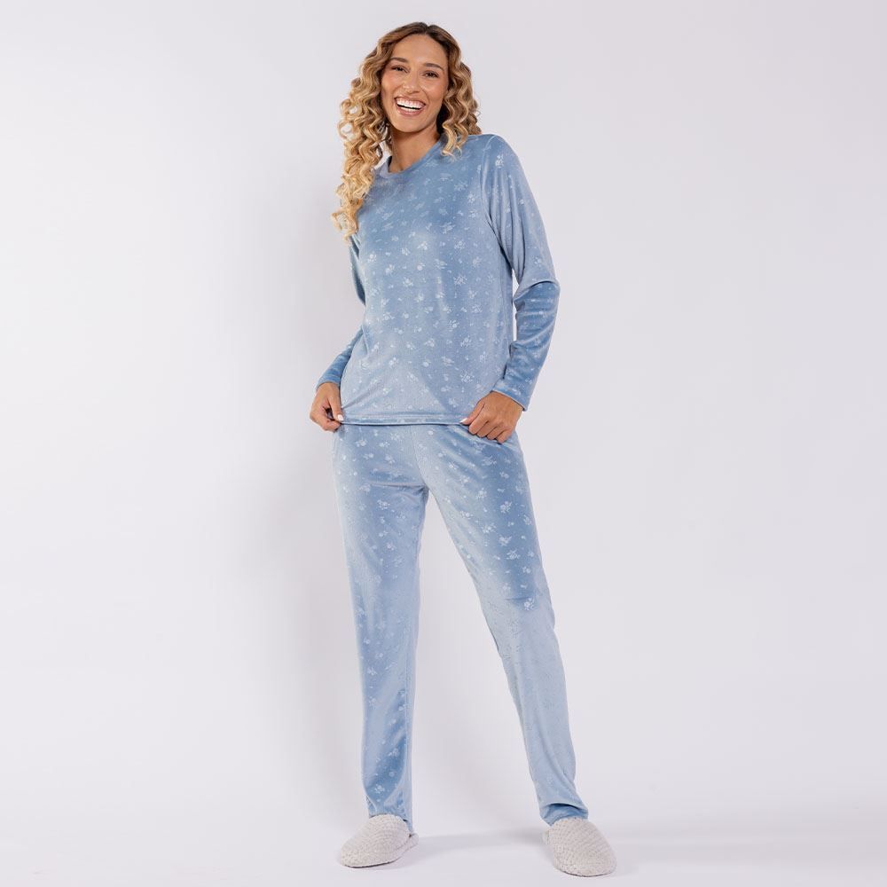 Pijama Feminino Longo Em Plush Camila Moretti