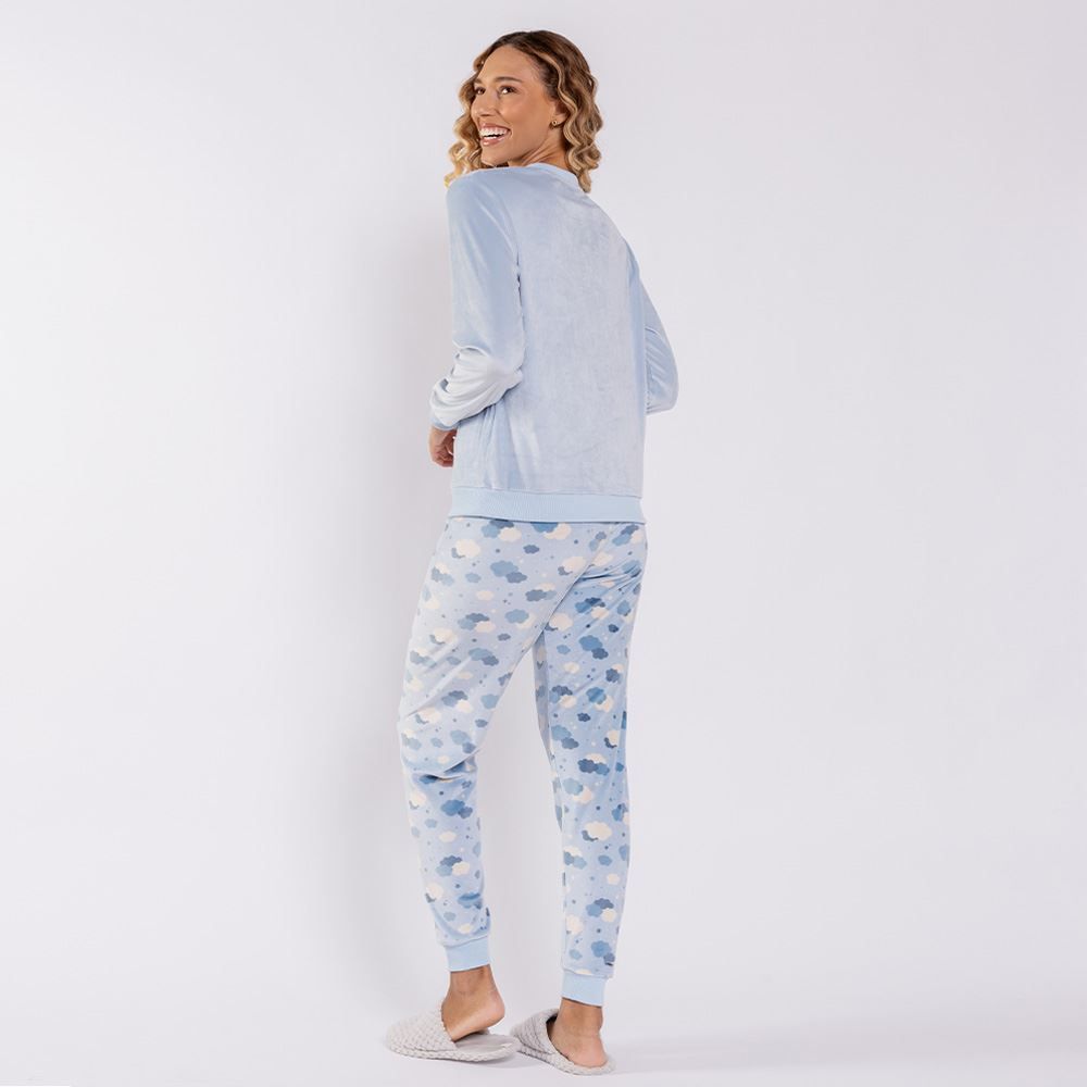 Pijama Feminino Longo Em Plush Dreamer Camila Moretti
